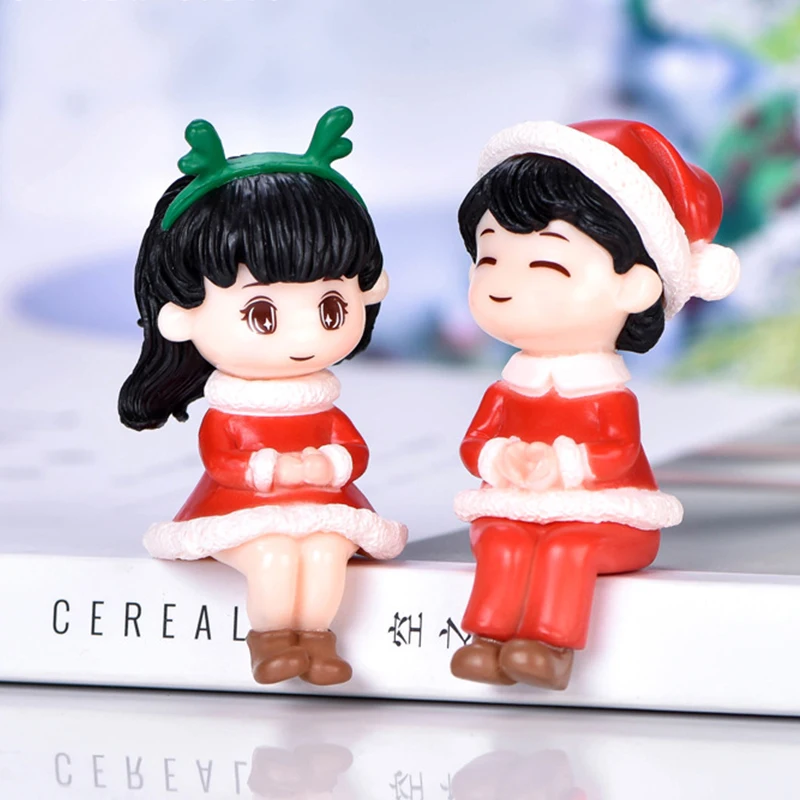 Комплект из 2 предметов Рождественские украшения для двоих пластиковые фигурки