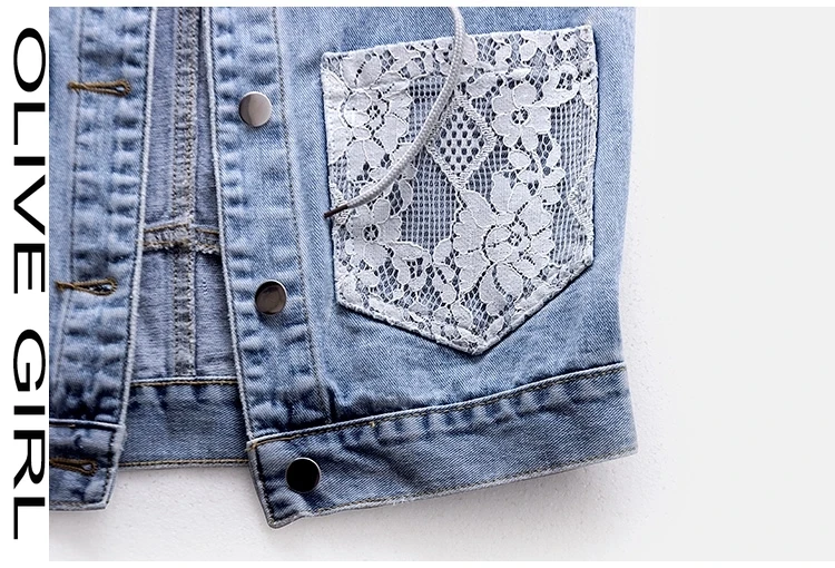 

2020 Autumn Hooded Casual Denim Vest Women Lace Big Pocket Jeans Sleeveless Jacket Female Waistcoat Plus Size 5XL Cardigan Coat