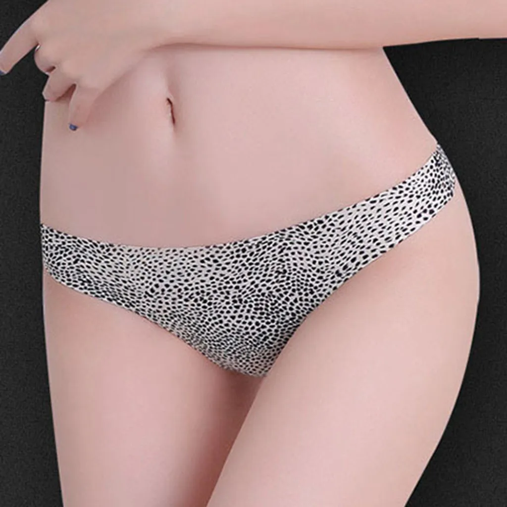 Женское нижнее белье сексуальный леопардовый узор ледяной шелк низкая талия