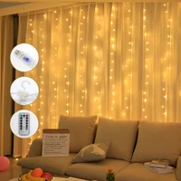 3m 300 led window curtain string light wedding party home garden bedroom outdoor indoor wall decorations warm white