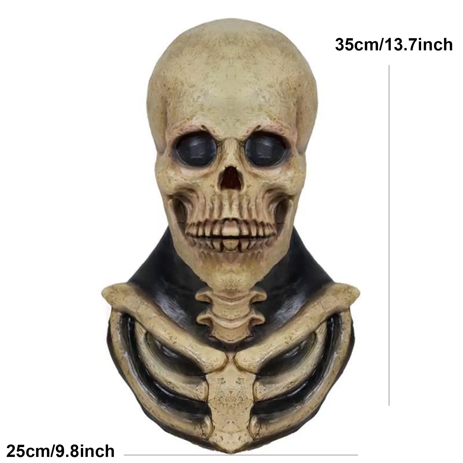

Halloween Head Masks Full Head Skull Helmet With Movable Jaw Prop Latex Headgear Scary Horror Breathable Mask For Cosplay Party