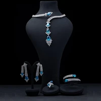 godki famous brand 4pcs green cz luxury african jewelry set for women wedding party zircon crystal dubai bridal jewelry set gift