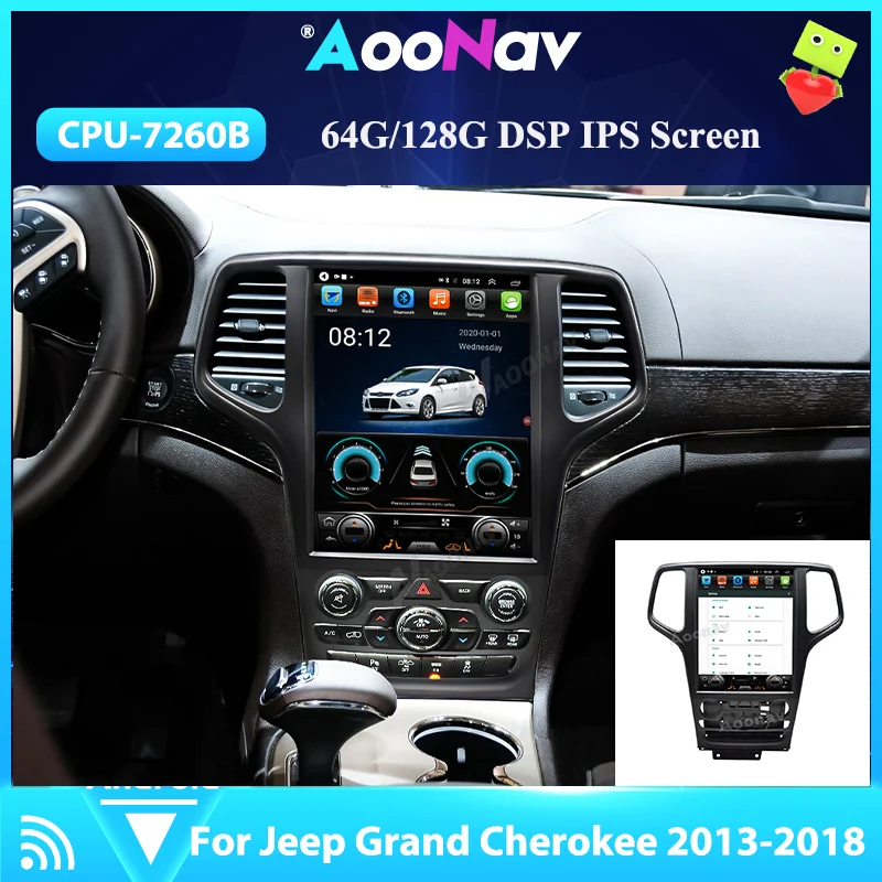 Car Stereo GPS Multimedia Player Navigation For Jeep Grand Cherokee WK2 2014-2019 Android System Autoradio Tap recorder