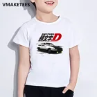 Детская летняя футболка для девочек и мальчиков, Детская футболка с принтом японского аниме AE86 Initial D Drift, модная повседневная детская одежда