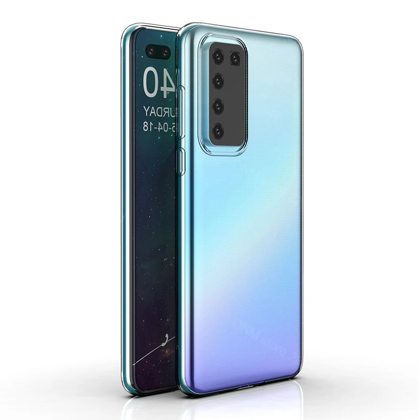 Чехол для Huawei Mate 30 P20 P30 P40 Lite E прозрачный силиконовый бампер из ТПУ мягкий чехол P