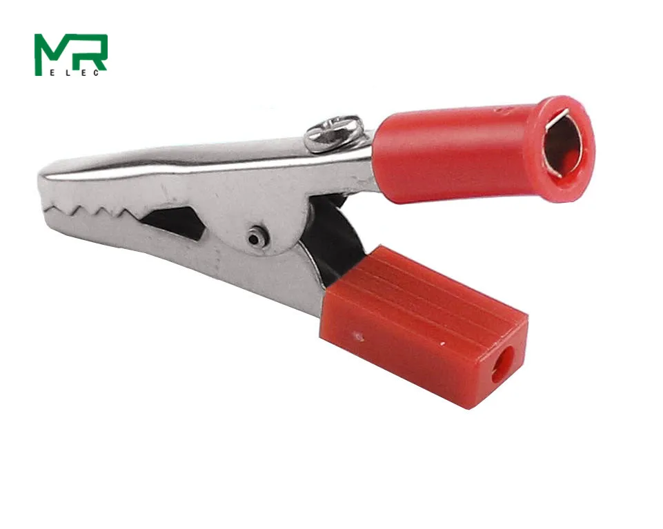 Клеммы типа крокодил для мультиметра. 2 x alligator clips. Nsc-3-o navigator. Зажим изолированный радио-сервис, красный (127996). Зажим изолированный.