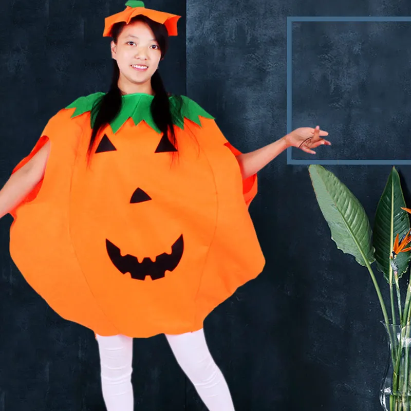 

Cute Halloween Pumpkin Dress for Kids Adults Game Performance Costume Party Cosplay Clothing TT@88