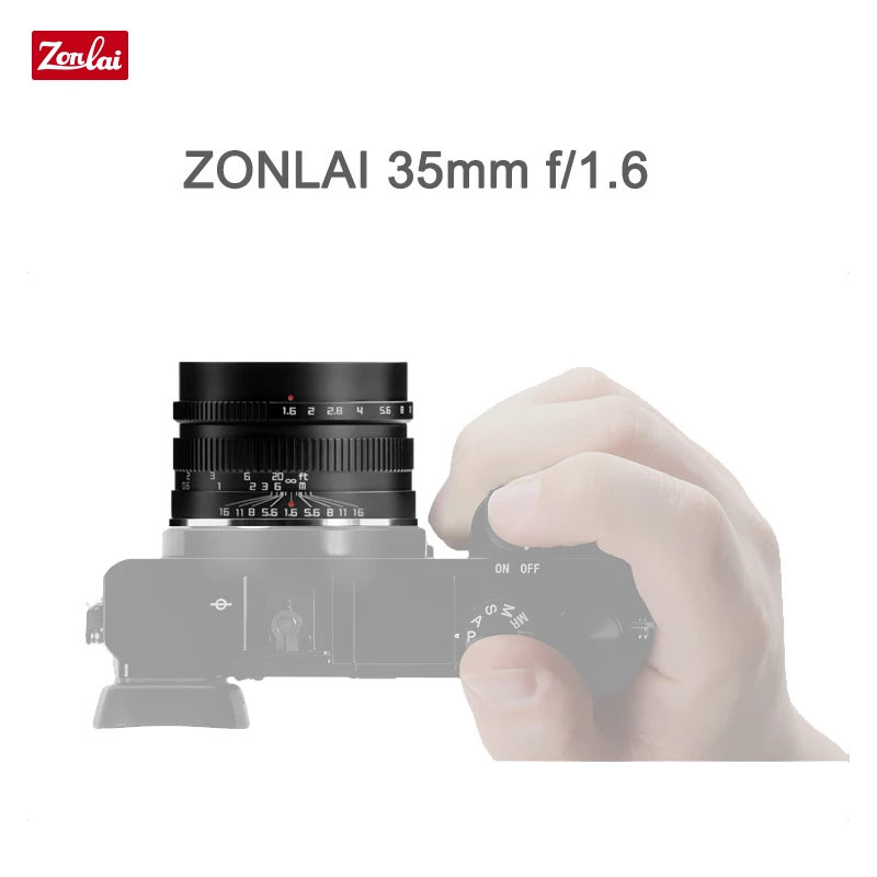 Zonlai 35 мм F1.6 объектив с ручной фокусировкой зеркальный для камеры Sony E Fuji X M4/3 Canon |
