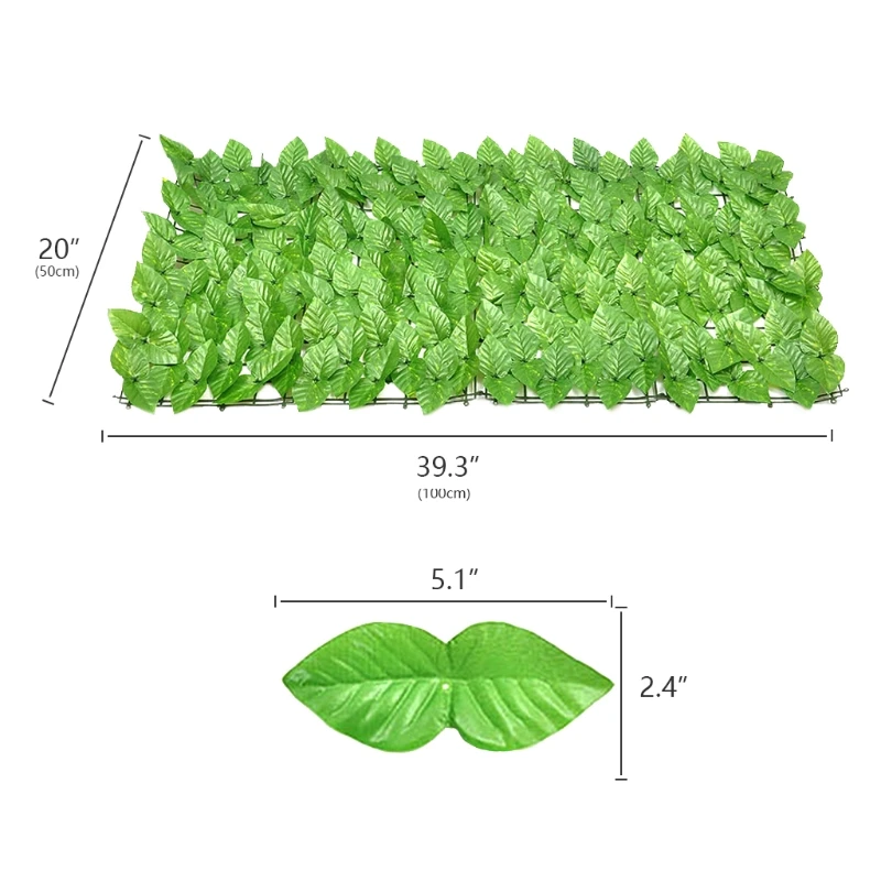 

Artificial Ivy Privacy Fence Screen 39x20 Inches Stretchable Faux Vine Leaf Decoration for Home Garden Yard Outdoor
