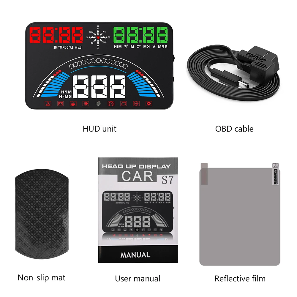 

WiiYii S7 HUD Head Up Display Car OBD2 GPS Temperatura Speedometer For Auto Accesso Electronics Data Diagnostic Tool