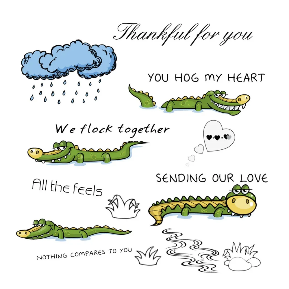 Штампы AZSG для скрапбукинга с изображением темных облаков реки крокодила | Дом и