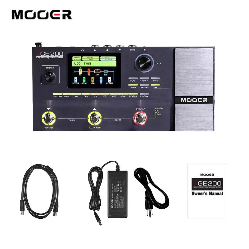 MOOER GE200 усилитель моделирование мульти-эффекты процессор цифровой гитары педаль