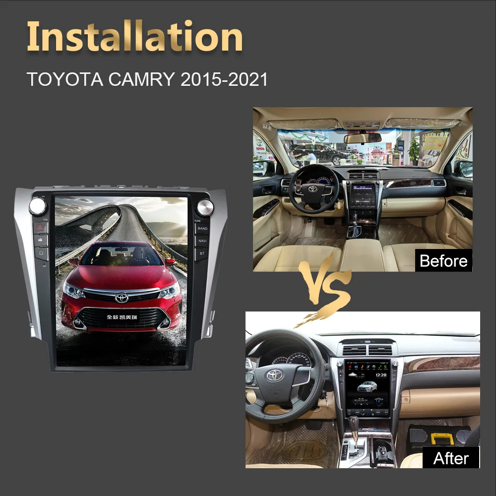 12 1 дюймовый Tesla style Android 9 0 шестиядерный Автомобильный GPS навигатор для TOYOTA CAMRY 2015