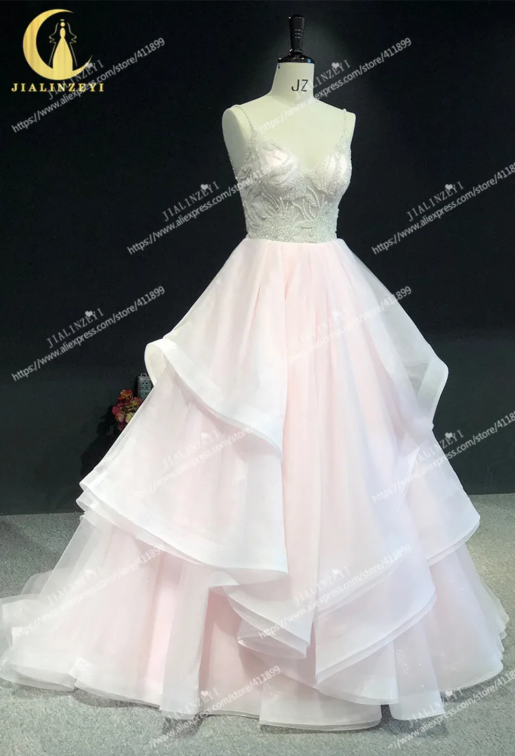 Rhine Real picture Spaghetti straps pink with crystal robe longue abiti da seradress women evening dress long formal dresses