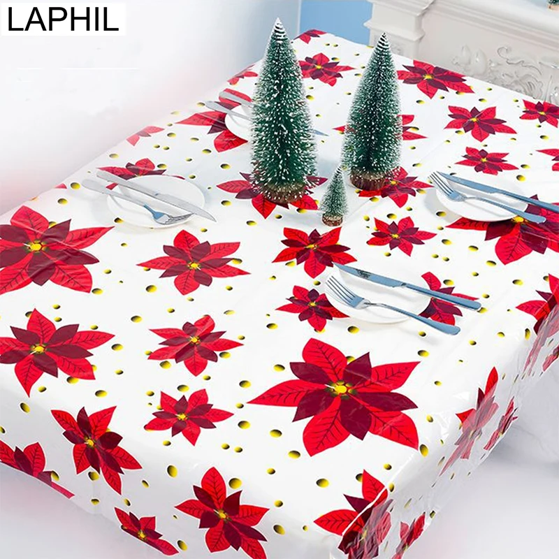 LAPHIL 110x180 см пуансетия Цветочная скатерть олень Снеговик настольная дорожка