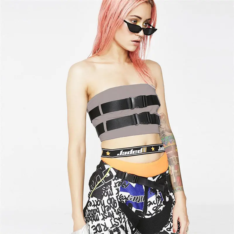 Лидер продаж Женский светящийся жилет без бретелек модные мигающие топы с