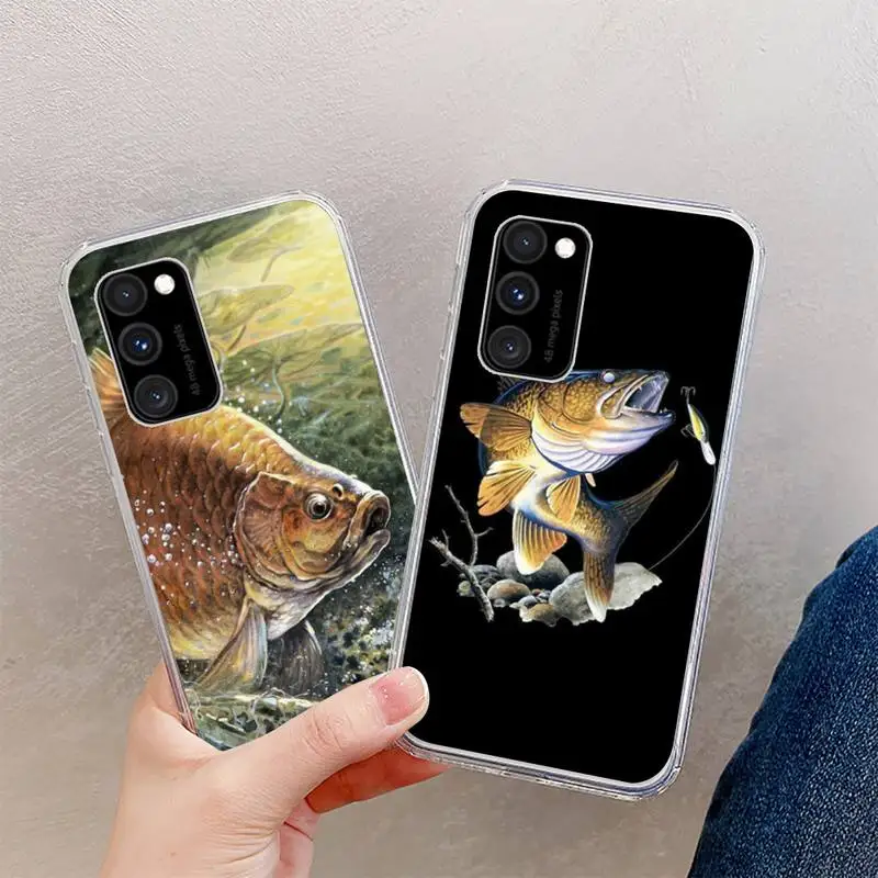 

Carp Fishing Fish Phone Case Clear For Samsung A 51 50 71 70 S 21 Huawei P 40 30 honor 20 10 i OnePlus 9 8 7 t x Pro Lite Plus