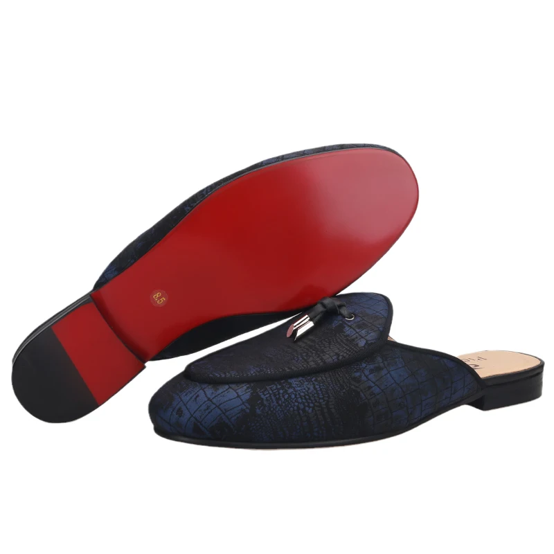 Piergitar/2021 ручной работы с узором крокодиловая кожа мужские Шлёпанцы металлической