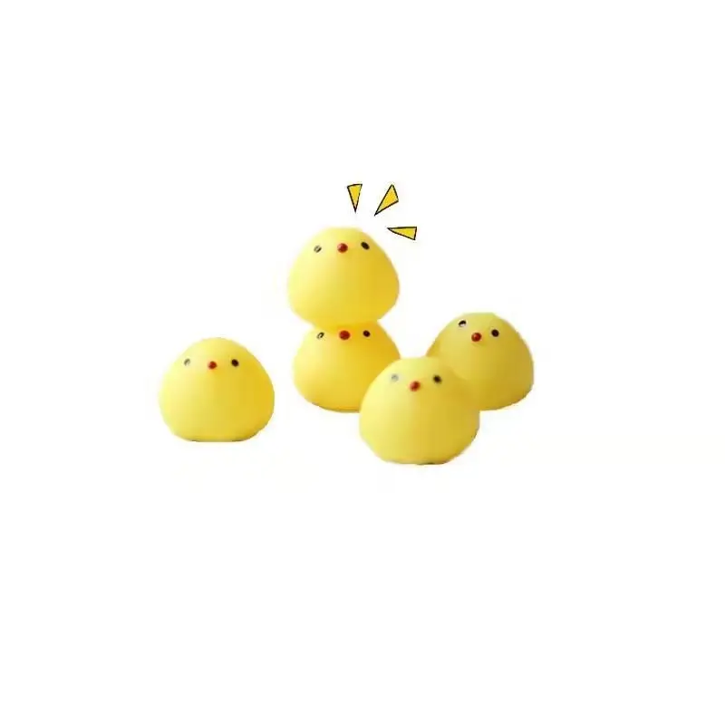 

2pcs/bag Soft Cute Cute Pinch & Pinch Music Vent Reduce Pressure Toy Small Yellow Chicken Powder Pig Children's Creative Toys