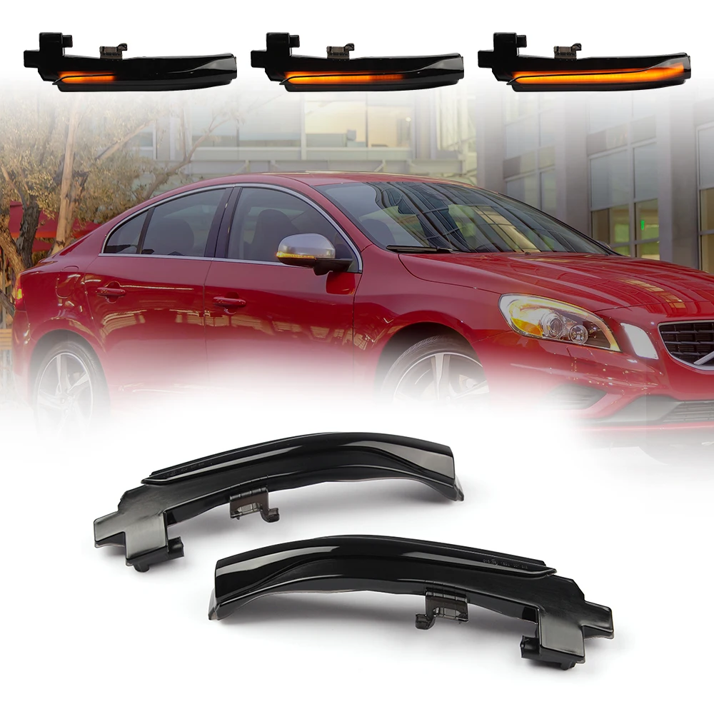 

Указатель поворота для Volvo S60 водяной фонарь затемненный корпус зеркало заднего вида лампа мигалка Индикатор