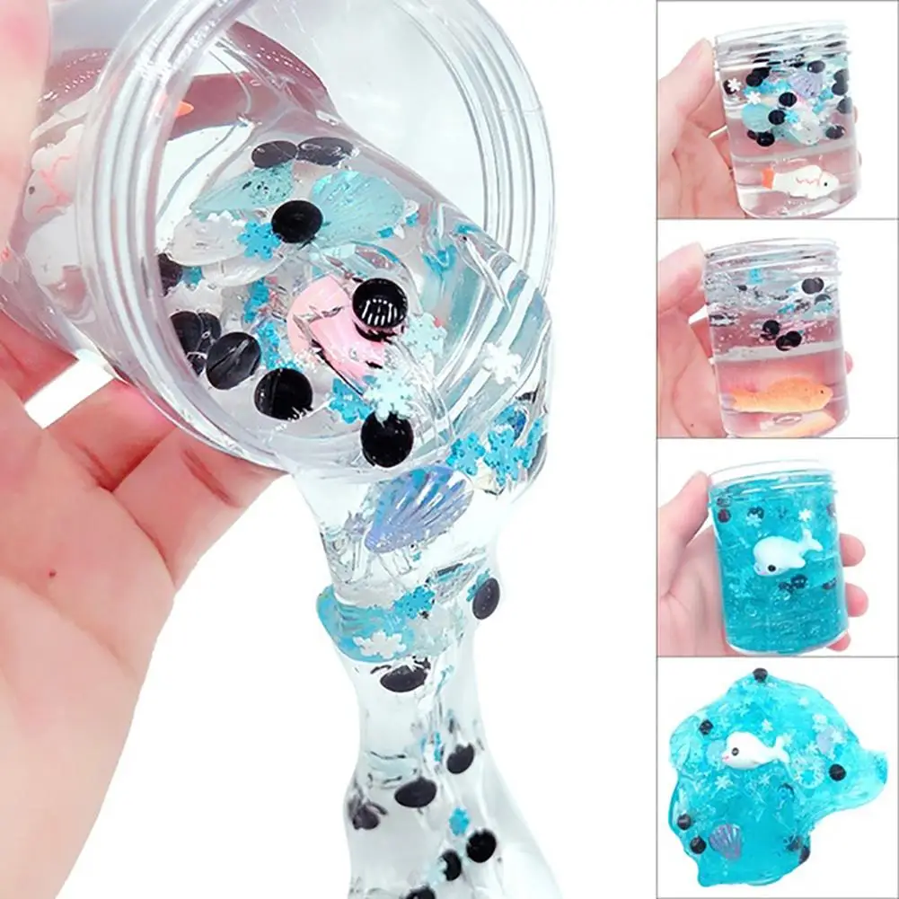 

60/120ml Kids Slime Toy Ocean Dolphin Mud Clay Slime Plasticine Sludge Stress Relief Kids Toy For Kids Children Slime Toy 2021