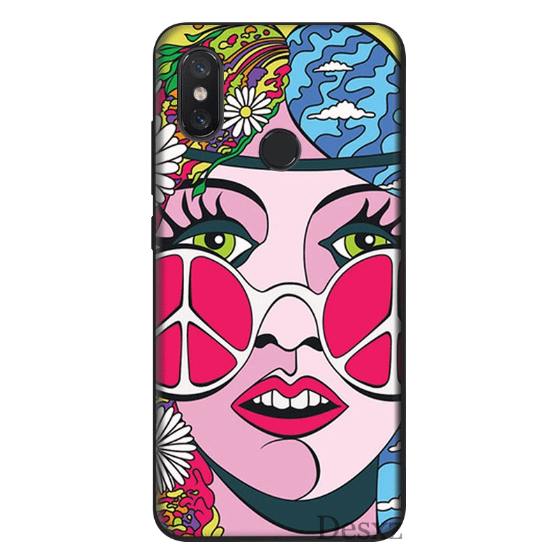 Чехол для мобильного телефона из ТПУ Redmi версия 4 4X5 6 7 Pro 5A Prime Cover Hippie Psychedelic Art Peace |