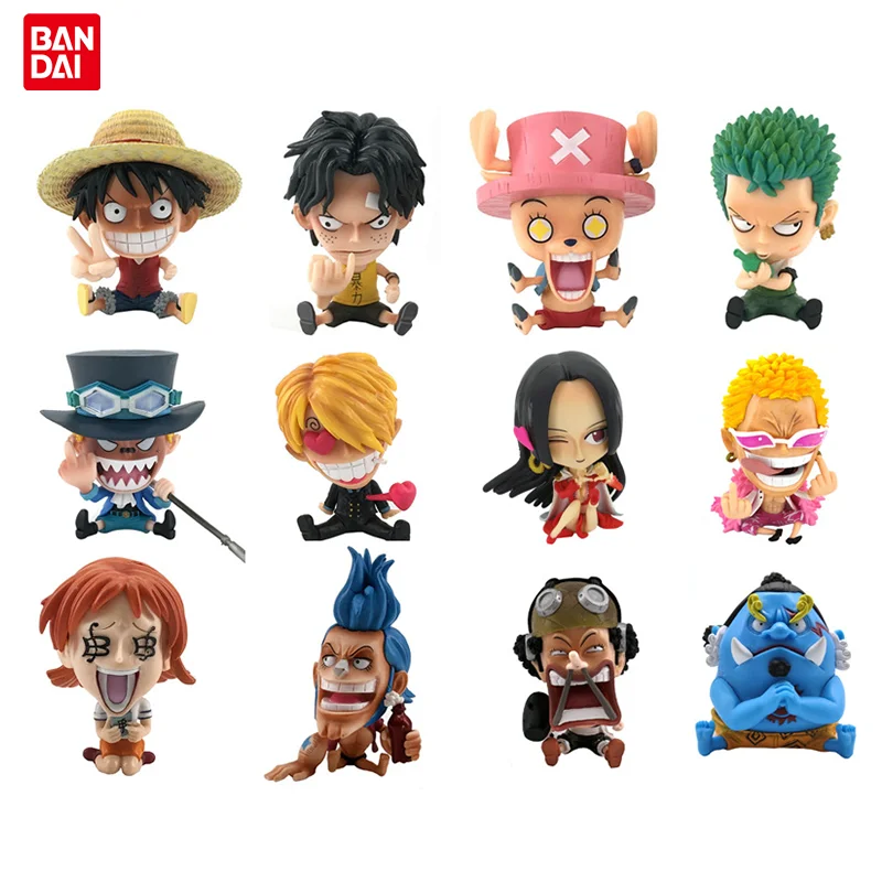 

8cm One Piece GK Luffy Zoro Nami Sanji FRANKY Boa Hancock Buggy Q Version Doll Decoration Action Figure Model Kids Birthday Gift