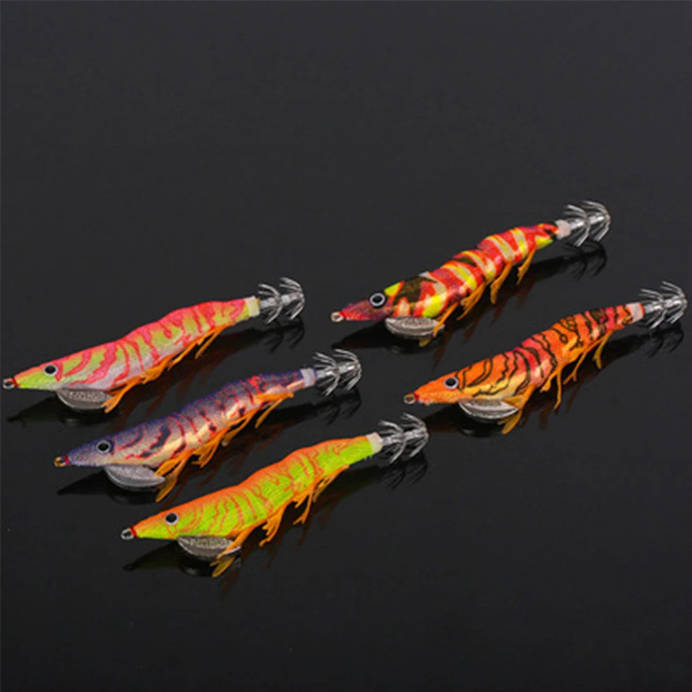 

New Lifelike Squid Hook Artificial Bait Shrimp Jig Squid Silicone Fishing Lure Glow in dark shone Soft foot Bait Tackle Fishing