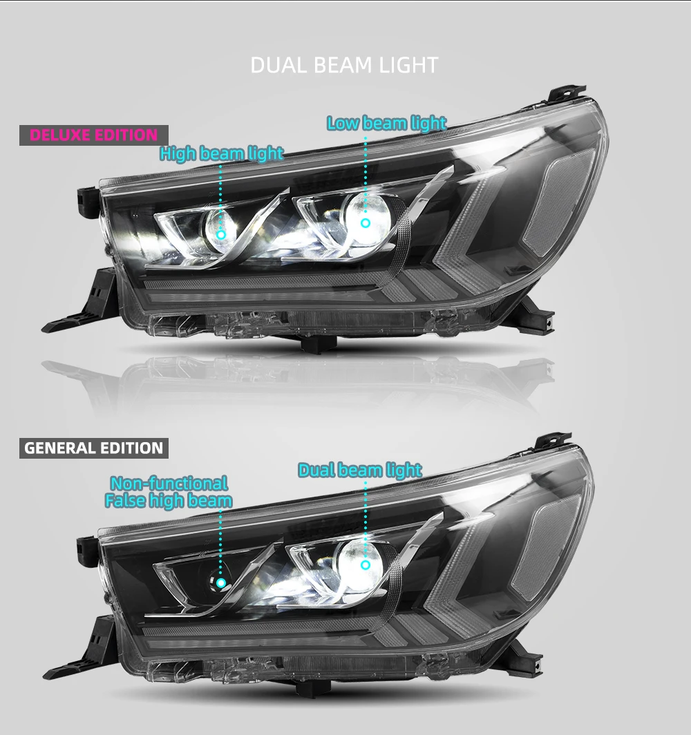 Vland factory for car headlight for Hilux headlight full led for Revo head lamp