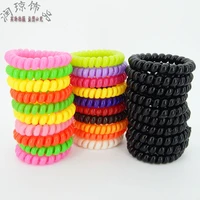 free shipping 10pclot 5cm girls elastic hair bands women neon color telephone tie ponytail holder gum