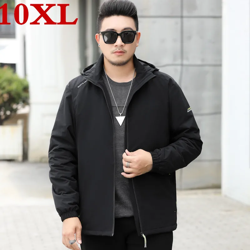 Новый размера плюс 10XL 9XL 8XL 7XL 6XL Мужская Флисовая Куртка с капюшоном мужской