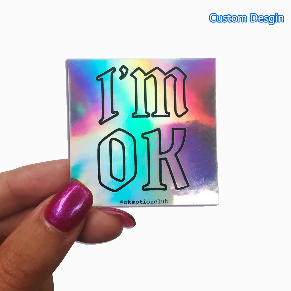 Holographic custom vinyl graffiti hologram eggshell stickers Die Cut Shape