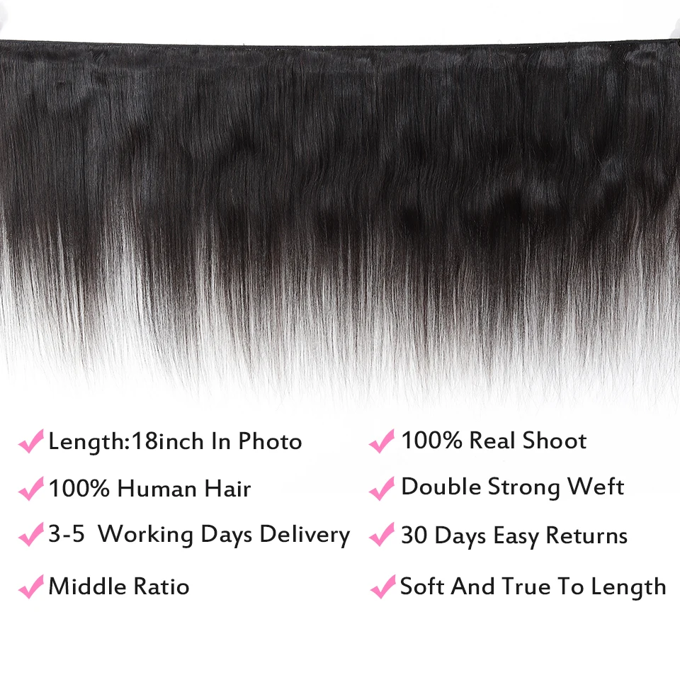 FABC волосы перуанские прямые 3 пряди не Реми человеческие с фронтальным ухом до