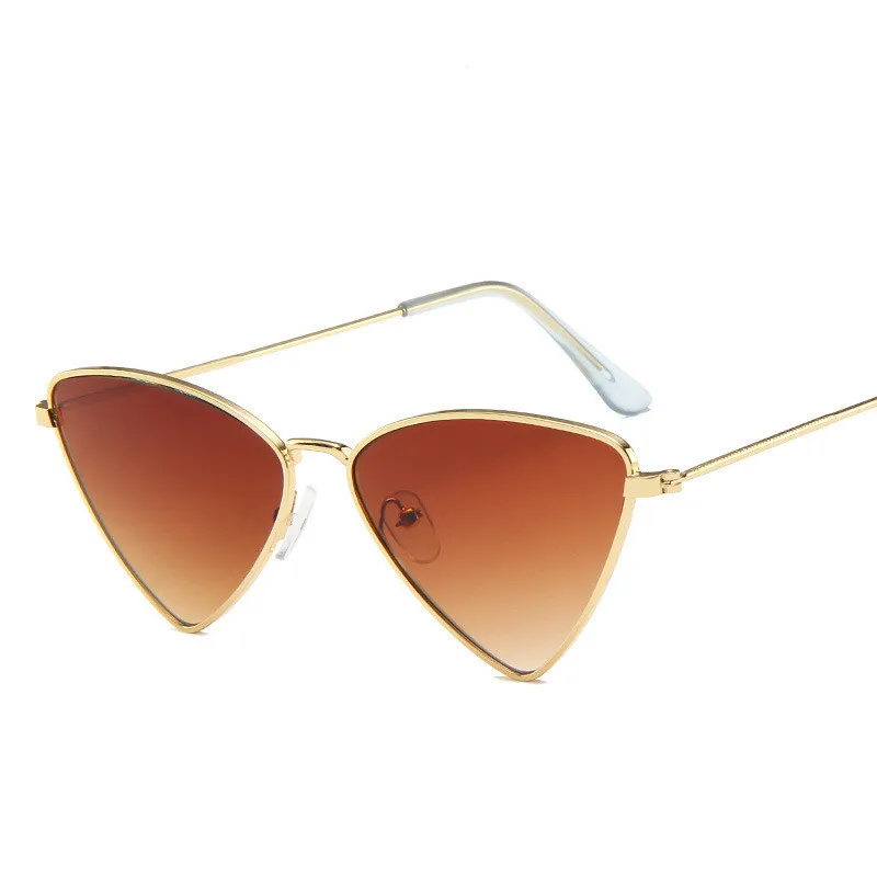 

OLOEY Cat Eye Women Sunglasses Triangle Retro Metal Ocean Lens Fashion Sunglasses Street Shooting All-match Driving UV400 Oculos