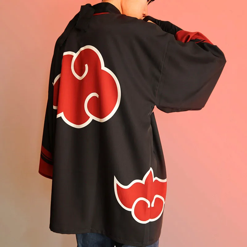 Кимоно Наруто Akatsuki Косплей костюмы ootuki Hagoromo пальто Uchiha Sasuke Солнцезащитная одежда