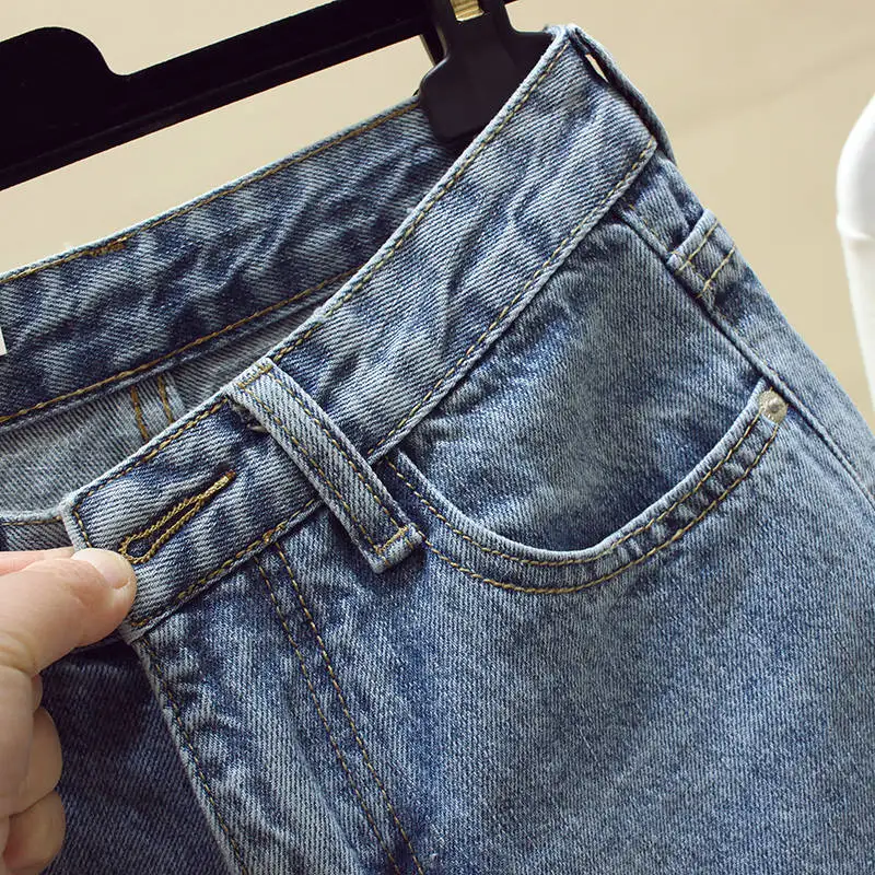 

2021 new autumn winter fashion casual Denim Pants boyfriend hole womens jeans high waisted ripped Jeans for women