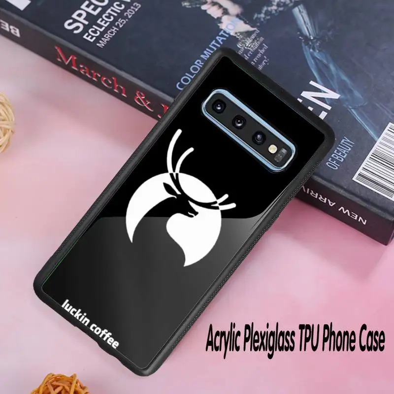 

luckin coffee Phone Case Acrylic Plexiglass TPU phone case For Samsung Galaxy S8 S9 S10 s10e S20 PLUS ULTRA S6edge