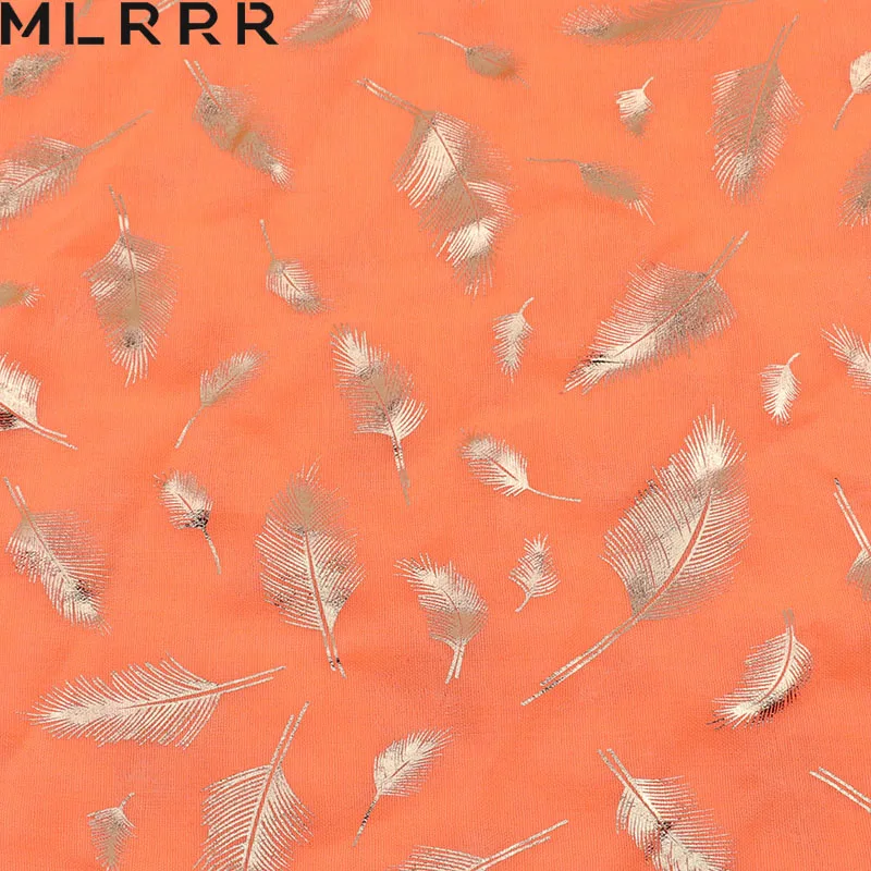 MLRRR новый золотой шарф с принтом перо узор морской солнцезащитный Праздничный