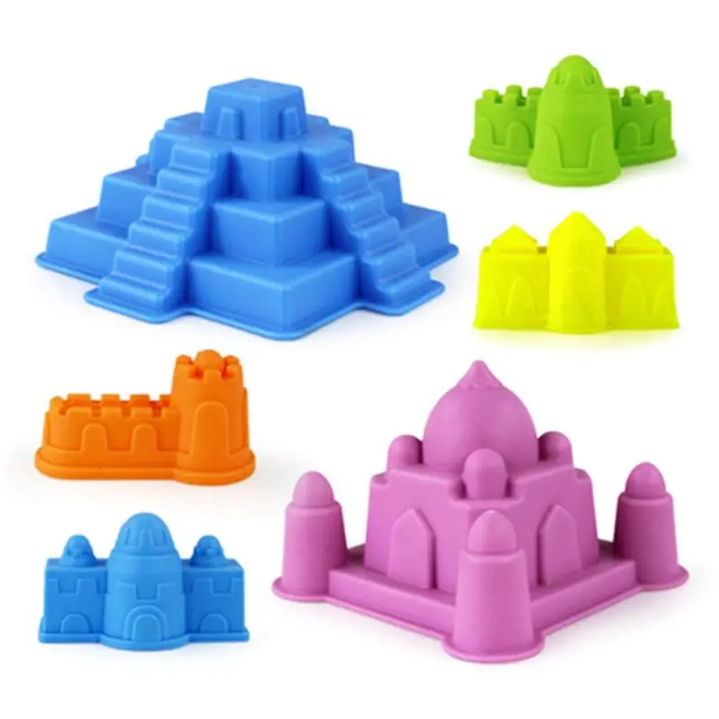 Outdoor Tiny Colorful Castle Beach Sand Model Toy Tools Set For Baby Children Pools Play Water Fun Beach Sand Toys