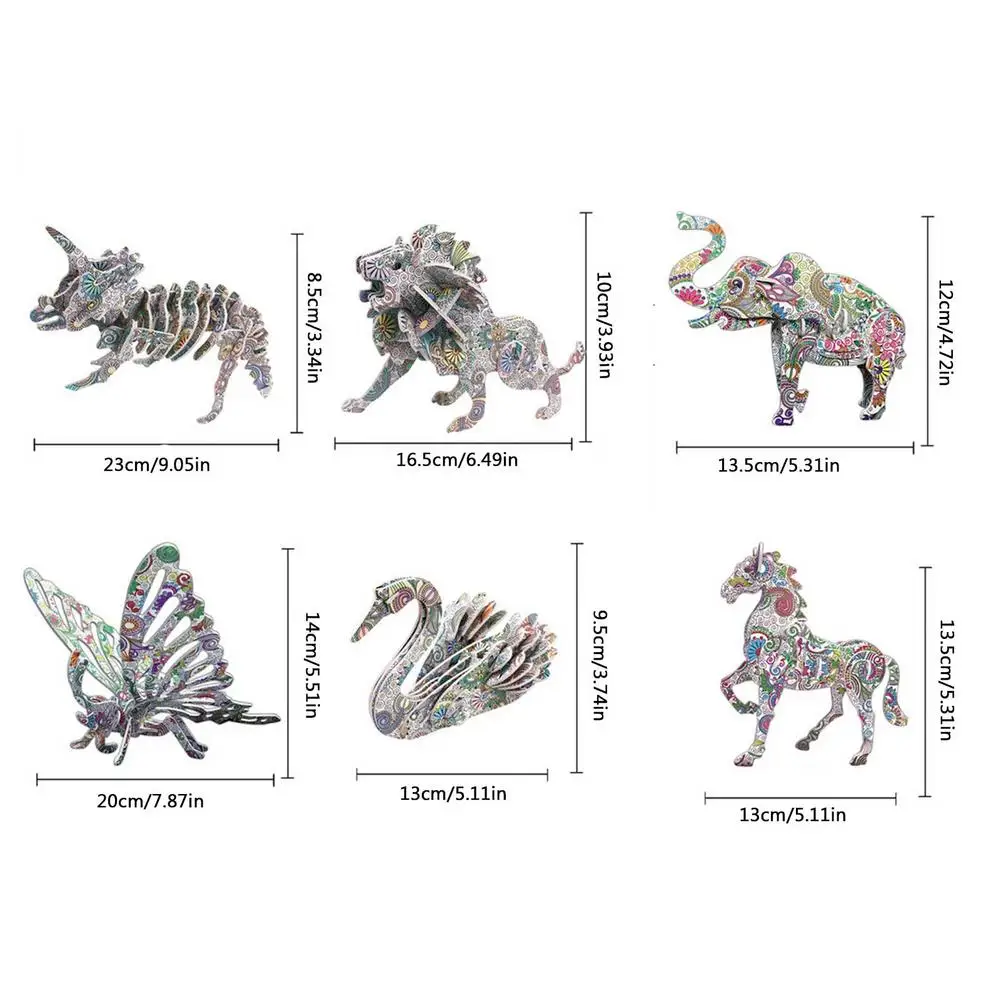 

3D Montessori Childrens Paper Drawing Toy Assembly Coloring Puzzle Model Hand-painted DIY Toys For Kids Learning Education