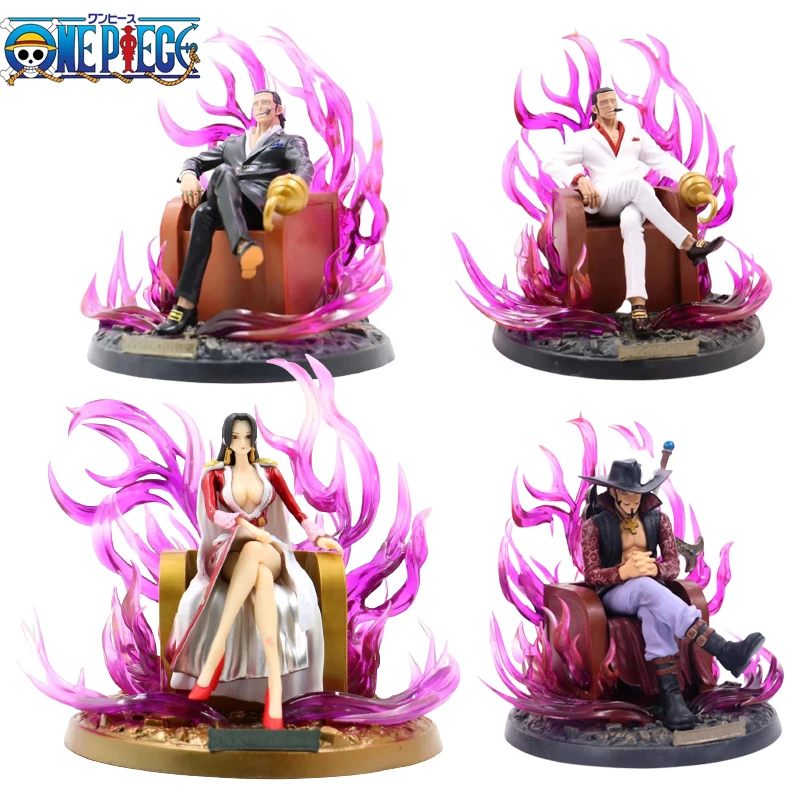 

Anime One Piece Luffy Action Figure Oka Shichibukai Sitting Throne Boa·Hancock Dracule Mihawk Sir Decorate Crocodile Model Toys