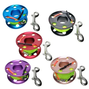 Пальчиковая катушка для подводного плавания с зажимом болта из нержавеющей стали