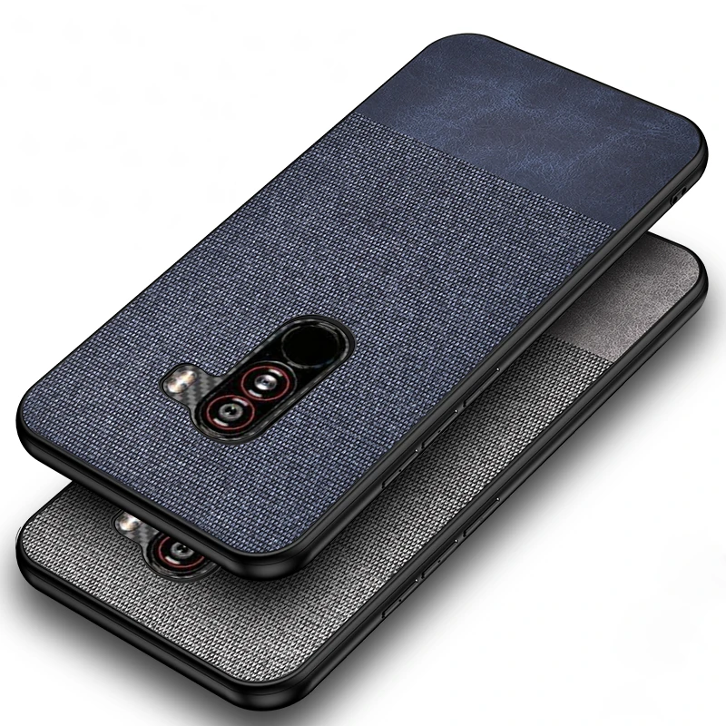 Роскошный ультра-тонкий хлопковый тканевый чехол s для Xiaomi POCOPHONE F1 Phone Sofr силиконовый чехол для задней панели POCOPHONE F1 кожаный чехол