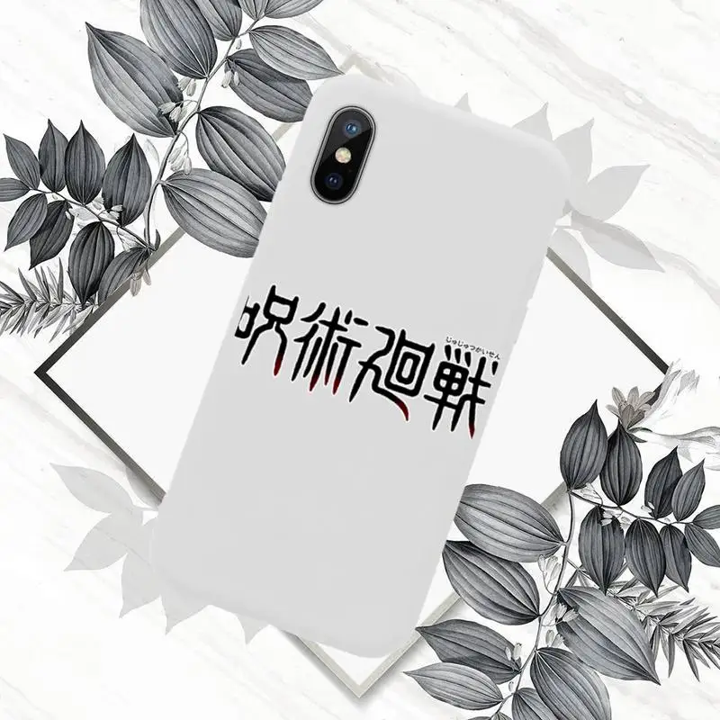 

Anime Jujutsu Kaisen Phone Case White Candy Color for iPhone 11 12 mini pro XS MAX 8 7 6 6S Plus X SE 2020 XR