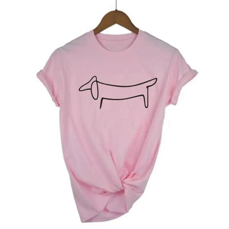 Luoyifxiong простая женская футболка с принтом таксы и собаки Повседневная забавная