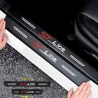 Для Ford Focus MK2 ST Stline пороговое переводное покрытие аксессуары 4 шт.компл. протектор порога двери автомобиля кожаные виниловые наклейки