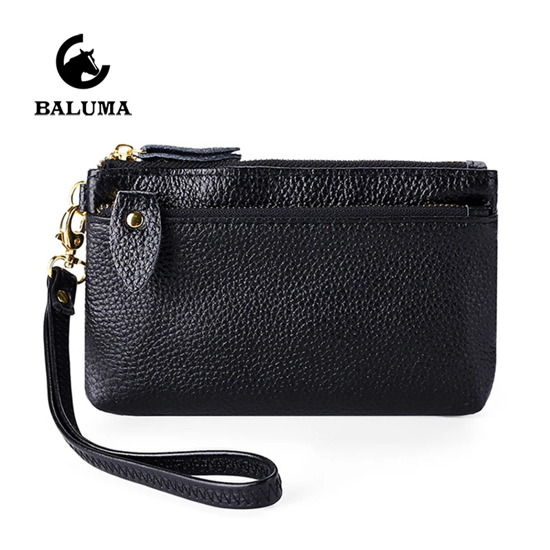 

Genuine Leather Clutch Wallet Women Zipper Wristlet Purse Wallet Luxury Carteras Para Mujer Designer Wallet Mother's Day Gift
