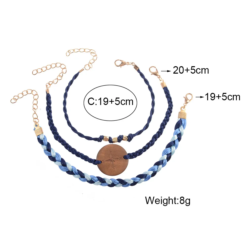 Лидер продаж простой женский браслет с волнистым компасом и бусинами ручной