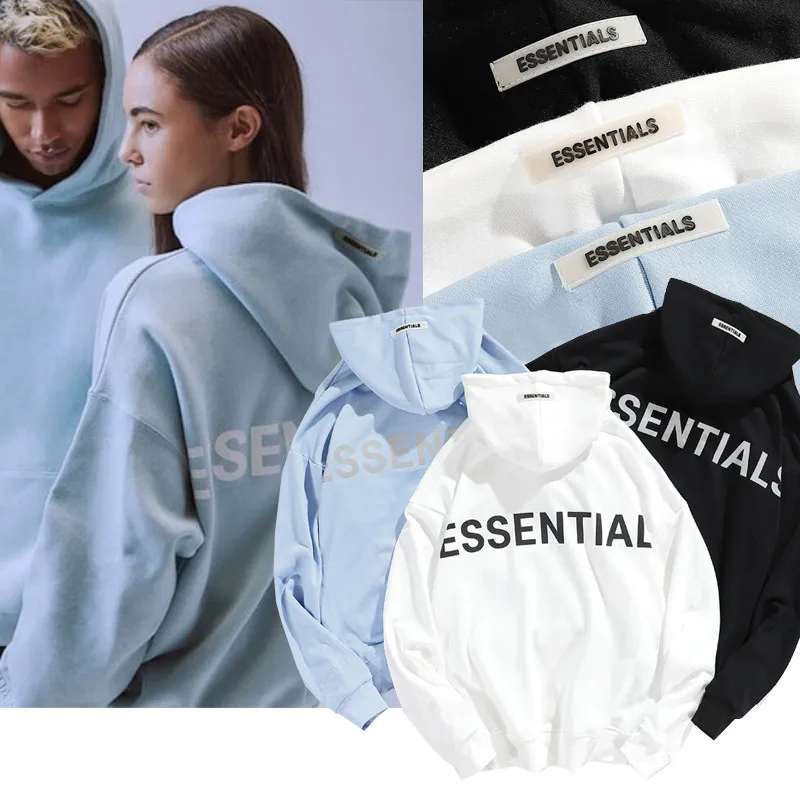 

Men's and women's hoodies fashion ESSENTIALS plus velvet streetwear hip-hop casual pullovers loose hooded men's tops sweatshirts