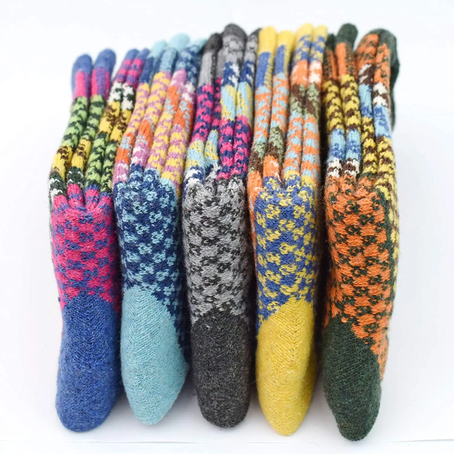 Womens Wool Socks Winter Warm Athletic Crew Long Socks Thick Knit Boot Socks Outdoor Hiking Sports Socks